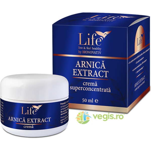 Arnica Extract Crema Superconcentrata 50ml, BIONOVATIV, Unguente, Geluri Naturale, 1, Vegis.ro