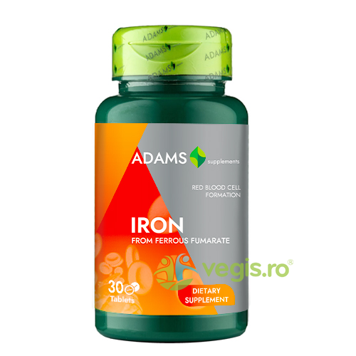 Fier (Iron) 30tb, ADAMS VISION, Vitamine, Minerale & Multivitamine, 1, Vegis.ro