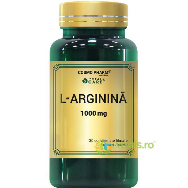 L-Arginina 1000mg Total Care 30tb, COSMOPHARM, Capsule, Comprimate, 1, Vegis.ro