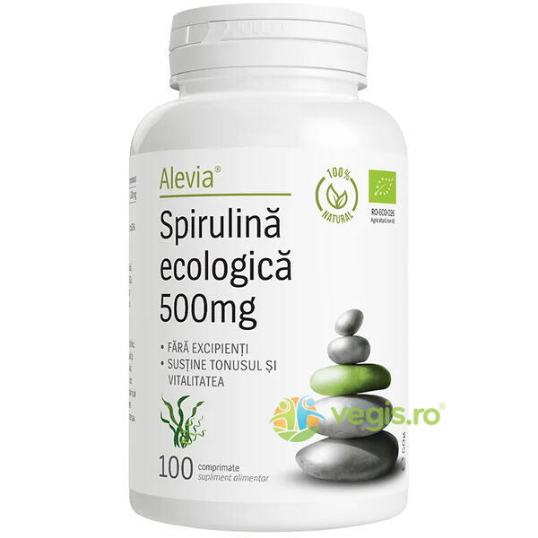Spirulina 500mg Ecologica/Bio 100cpr, ALEVIA, Capsule, Comprimate, 1, Vegis.ro