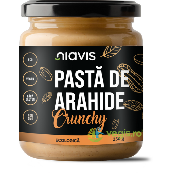 Pasta de Arahide Crunchy Ecologica/Bio 250g, NIAVIS, Unt de arahide, 1, Vegis.ro