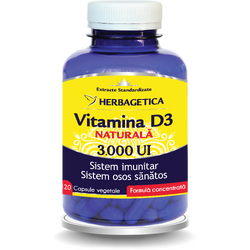 Vitamina D Naturala 3000 U.I 120cps HERBAGETICA