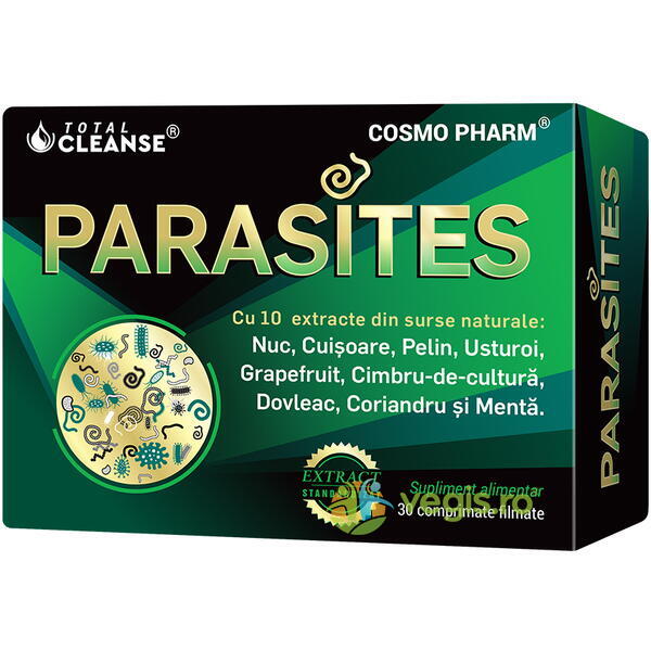 Parasites Total Cleanse 30tb, COSMOPHARM, Capsule, Comprimate, 1, Vegis.ro