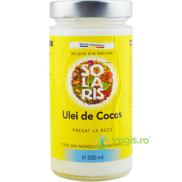 Ulei de Cocos 500ml, SOLARIS, Produse din Nuca de Cocos, 1, Vegis.ro