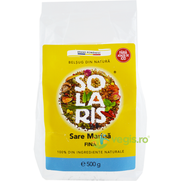 Sare Marina Fina 500g, SOLARIS, Condimente, Sare, 1, Vegis.ro