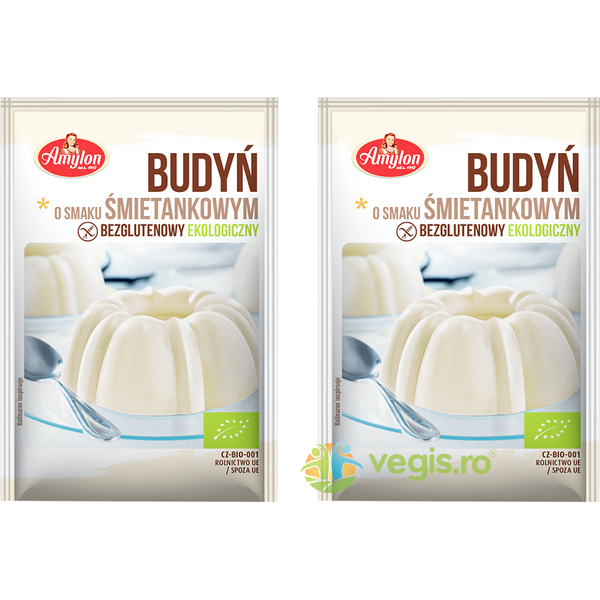 Pachet Budinca cu Aroma de Frisca fara Gluten Ecologica/Bio 40g + 40g, AMYLON, Pachete Alimentare, 1, Vegis.ro