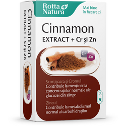 Extract de Scortisoara (Cinnamon) cu Zinc si Crom 30cps ROTTA NATURA