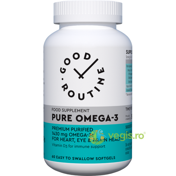 Pachet Pure Omega-3 60cps moi + Mag Your Mind 30cps vegetale Secom,, GOOD ROUTINE, Capsule, Comprimate, 3, Vegis.ro