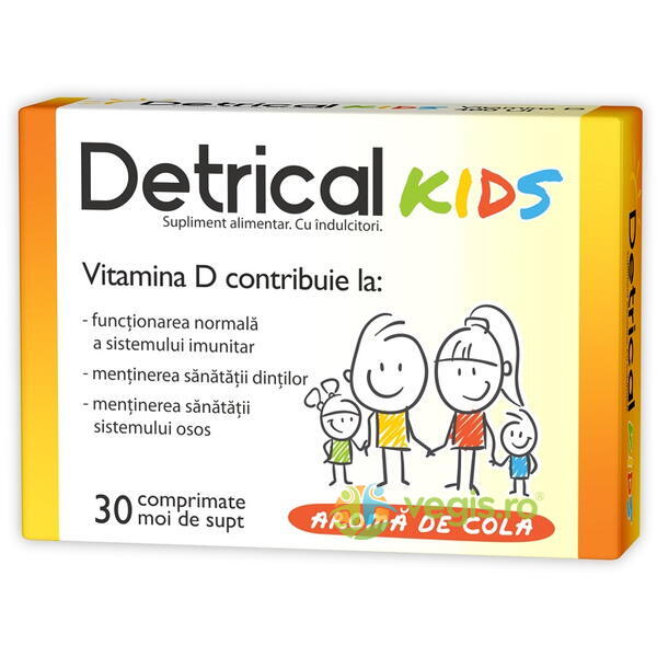 Detrical (Vitamina D3) 400U.I pentru Copii 30cpr moi, ZDROVIT, Capsule, Comprimate, 1, Vegis.ro