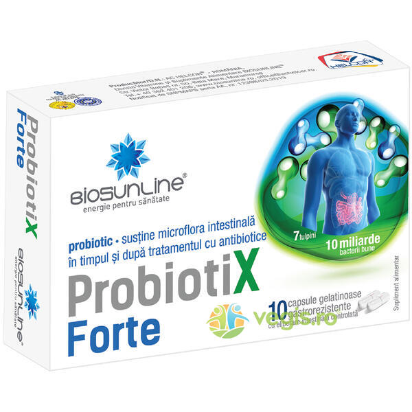 Probiotix Forte 10cps gastrorezistente, BIOSUNLINE, Probiotice si Prebiotice, 1, Vegis.ro