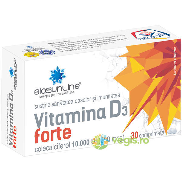 Vitamina D3 Forte 30cpr, BIOSUNLINE, Vitamine, Minerale & Multivitamine, 1, Vegis.ro