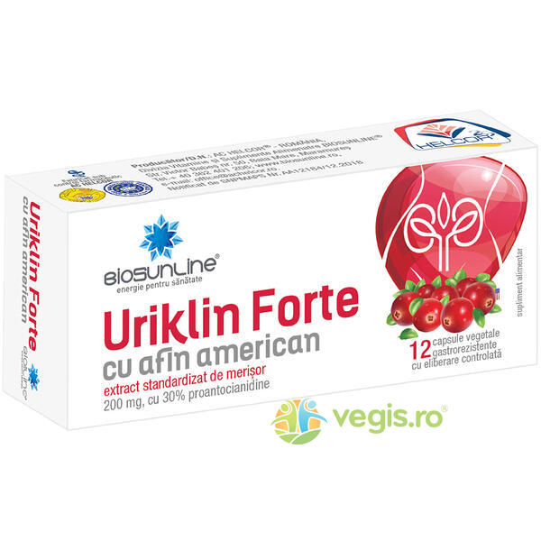 Uriklin Forte (Urinal) 12cps gastrorezistente, BIOSUNLINE, Capsule, Comprimate, 1, Vegis.ro