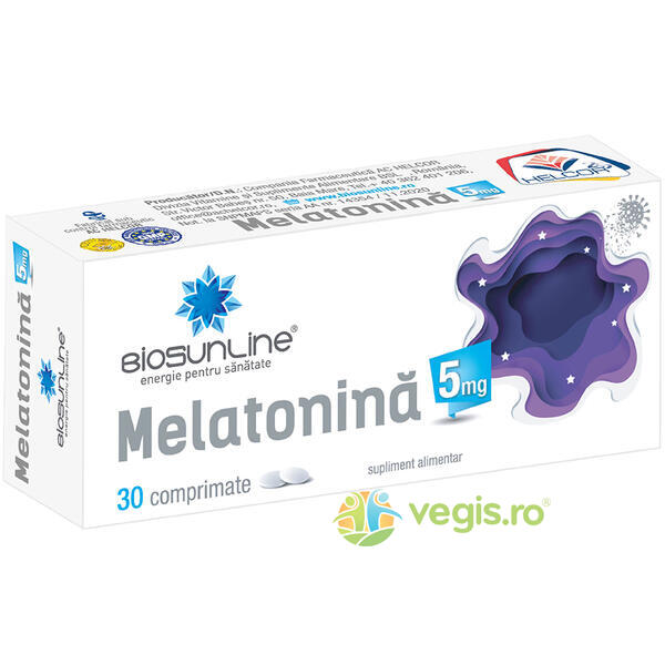 Melatonina 5mg 30cpr, BIOSUNLINE, Capsule, Comprimate, 1, Vegis.ro