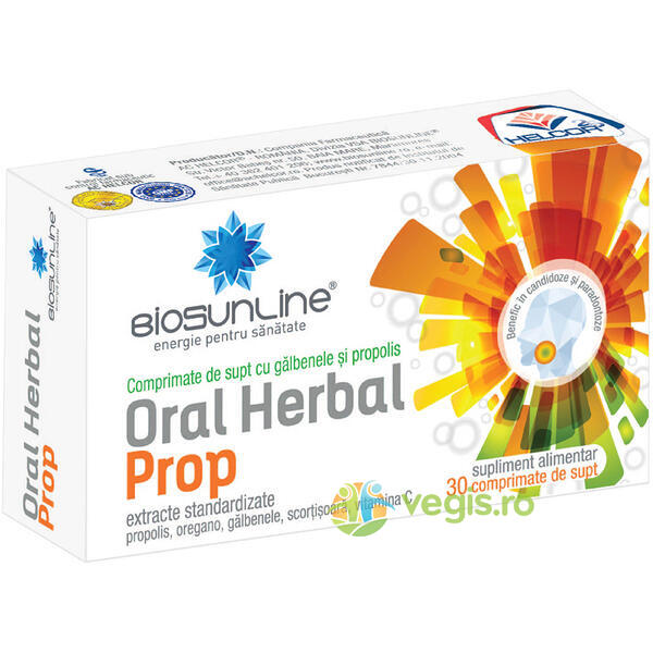 Oral Herbal Prop (Propolis) 30cpr, BIOSUNLINE, Capsule, Comprimate, 1, Vegis.ro