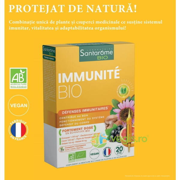Imunitate Ecologic/Bio 20fiole, SANTAROME, Fiole, 6, Vegis.ro
