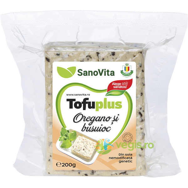Tofu cu Busuioc si Oregano (Sterilizat) 200g, SANOVITA, Produse de Post, 1, Vegis.ro