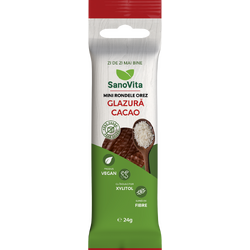 Mini Rondele din Orez cu Glazura de Cacao fara Zahar 24g SANOVITA