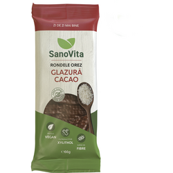 Rondele din Orez cu Glazura de Cacao fara Zahar 66g SANOVITA