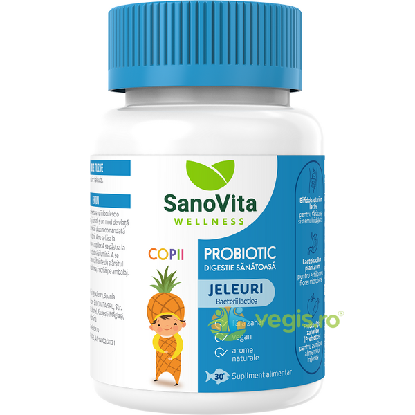 Probiotic Copii Jeleuri 30buc, SANOVITA WELLNESS, Suplimente pentru copii, 1, Vegis.ro