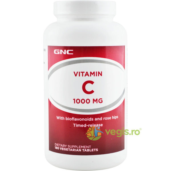 Vitamina C 1000mg 180tb vegetale cu eliberare prelungita, GNC, Vitamina C, 1, Vegis.ro