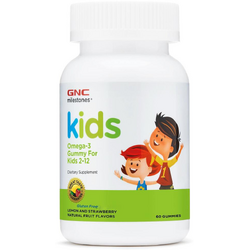 Omega-3 pentru Copii cu Aroma Naturala de Lamaie si Capsuni Milestones 60 jeleuri GNC