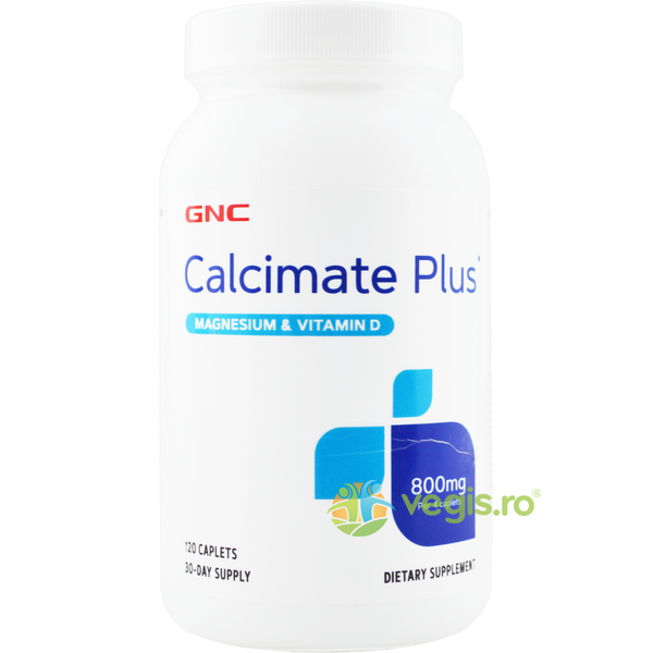 Calcimate Plus (Citrat Malat de Calciu) 800mg 120tb, GNC, Capsule, Comprimate, 1, Vegis.ro