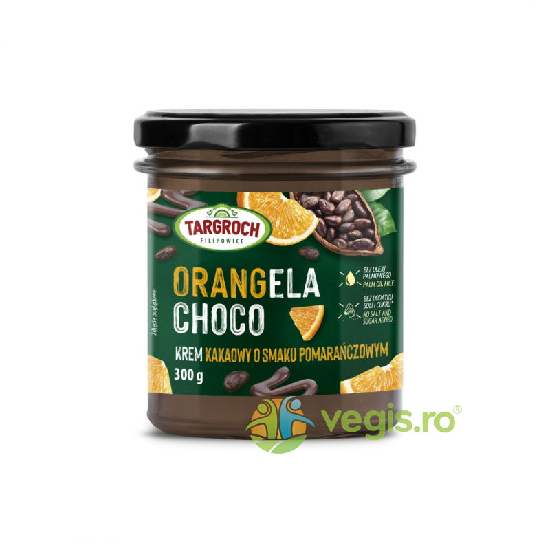 Crema de Cacao cu Aroma de Portocale fara Zahar Orangela Choco 300g