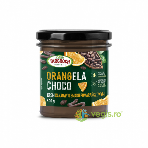 Crema de Cacao cu Aroma de Portocale fara Zahar Orangela Choco 300g, TARGROCH, Creme tartinabile, 1, Vegis.ro