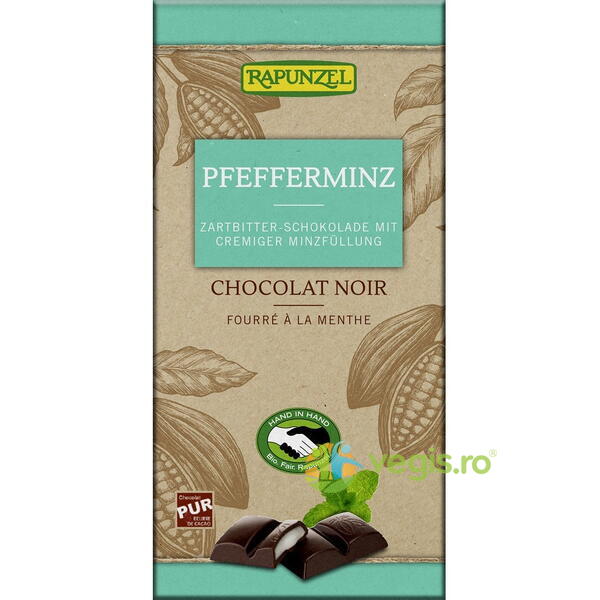 Ciocolata Neagra cu Crema de Menta Ecologica/Bio 100g, RAPUNZEL, Ciocolata, 1, Vegis.ro