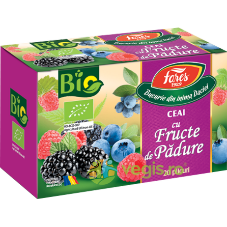 Ceai cu Fructe de Padure Ecologic/Bio 20dz, FARES, Ceaiuri doze, 1, Vegis.ro