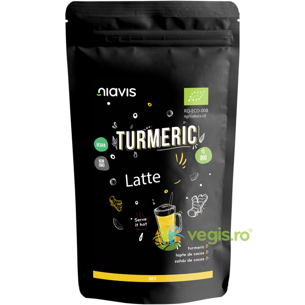 Turmeric Latte Pulbere Ecologica/Bio 150g, NIAVIS, Alimente BIO/ECO, 2, Vegis.ro