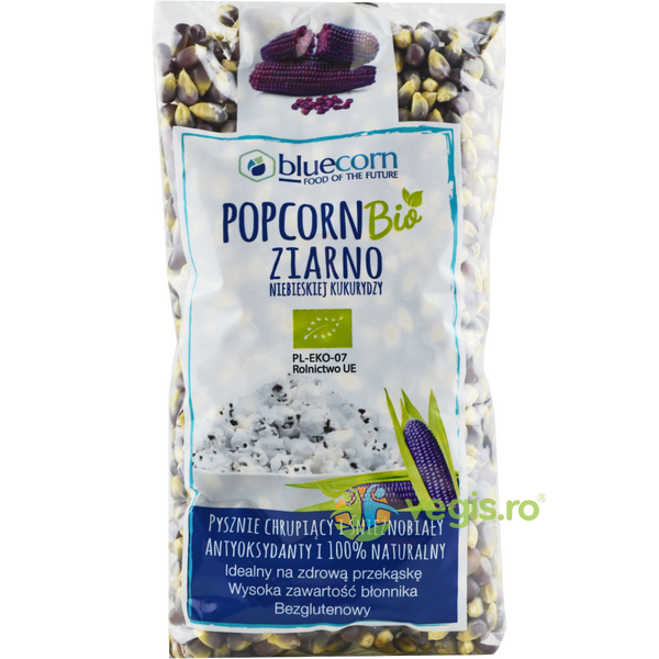 Popcorn (Boabe) Albastru fara Gluten Ecologic/Bio 350g, BLUECORN, Gustari, Saratele, 1, Vegis.ro