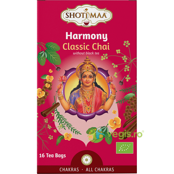 Ceai Classic Chai Harmony Chakras Ecologic/Bio 16dz, SHOTIMAA, Ceaiuri doze, 1, Vegis.ro