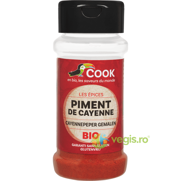 Piper Cayenne fara Gluten (Solnita) Ecologic/Bio 40g, COOK, Condimente, 1, Vegis.ro