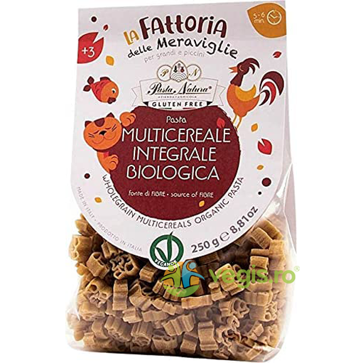 Paste Integrale din Multicereale pentru Copii fara Gluten Ecologice/Bio 250g, PASTA NATURA, Paste, 1, Vegis.ro