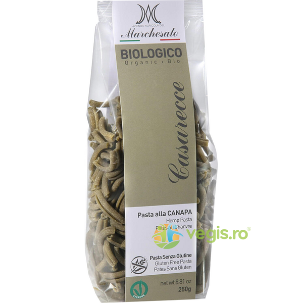 Paste Casarecce cu Canepa fara Gluten Ecologice/Bio 250g, MARCHESATO, Paste, 1, Vegis.ro
