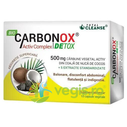 Bio Carbonox Activ Complex Detox 10cps vegetale 10cps Capsule, Comprimate
