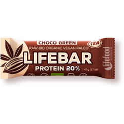 Baton cu Proteine si Ciocolata Raw Ecologic/Bio 47g LIFEBAR