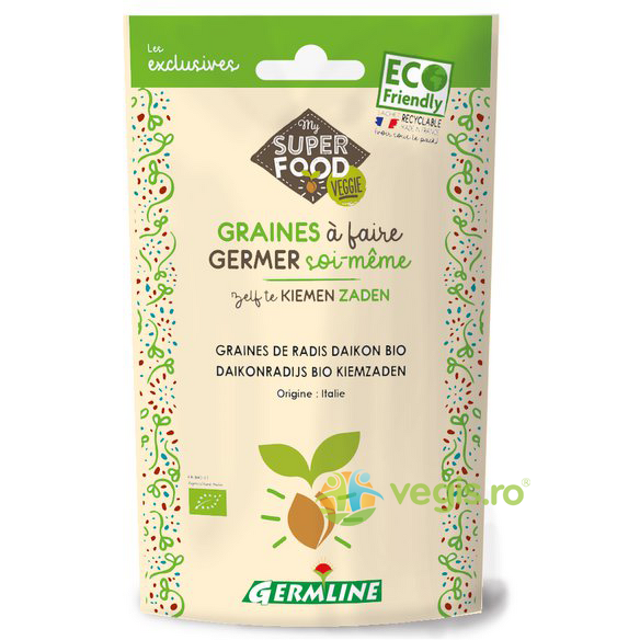 Seminte de Ridiche Alba (Daikon) pentru Germinat Ecologice/Bio 100g, GERMLINE, Seminte de cultivat/germinat, 1, Vegis.ro