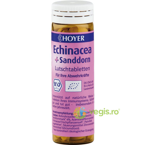 Dropsuri cu Echinacea si Catina Ecologice/Bio 60buc, HOYER, Remedii Capsule, Comprimate, 1, Vegis.ro