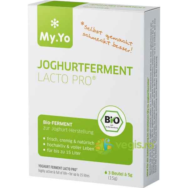 Ferment Probiotic pentru Iaurt Lacto Pro Ecologic/Bio 15g, MYYO, Alimente BIO/ECO, 1, Vegis.ro