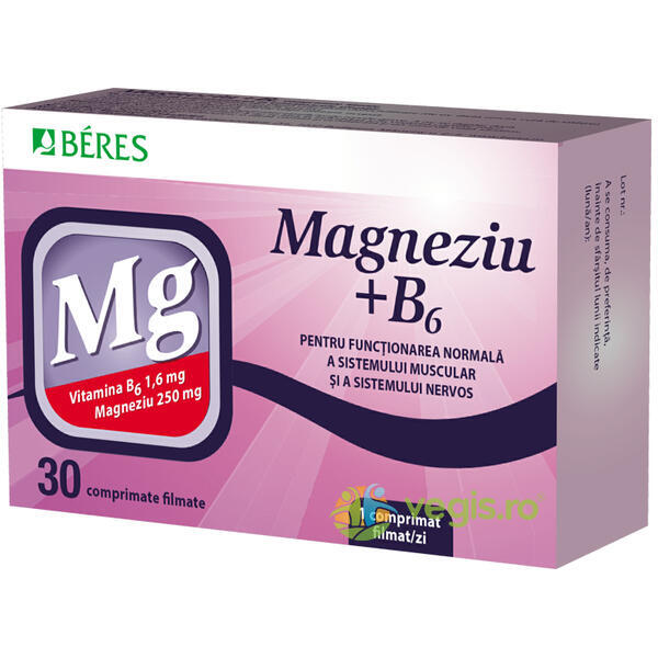 Magneziu + B6 30cpr, BERES, Vitamine, Minerale & Multivitamine, 1, Vegis.ro
