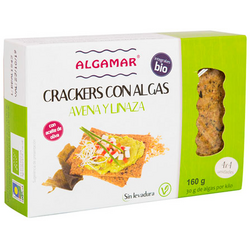 Crackers cu Ovaz, Seminte de In si Alge Marine Ecologici/Bio 160g ALGAMAR