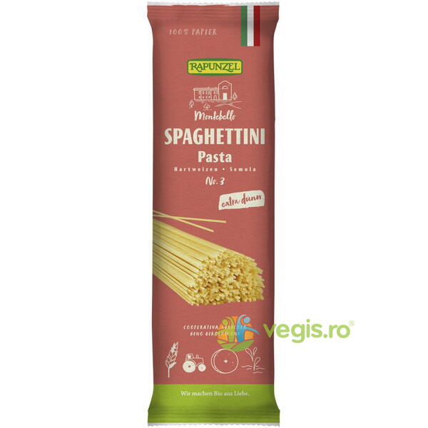 Spaghete Semola Extra Subtiri Ecologice/Bio 500g, RAPUNZEL, Paste, 1, Vegis.ro