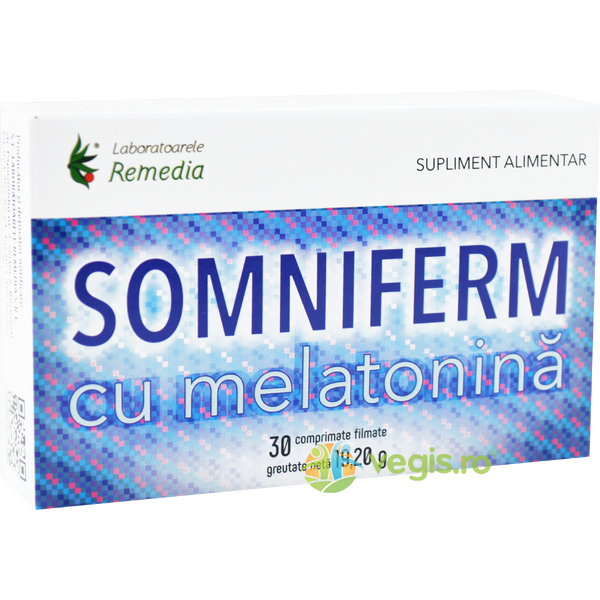Somniferm + Melatonina 30cpr, REMEDIA, Capsule, Comprimate, 3, Vegis.ro