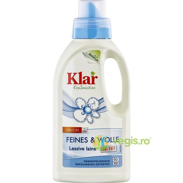 Detergent Lichid pentru Rufe Delicate si Lana Ecologic/Bio 500ml, KLAR, Detergenti de Rufe, 1, Vegis.ro