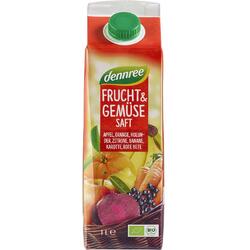 Suc Rosu de Fructe si Legume Ecologic/Bio 1L DENNREE