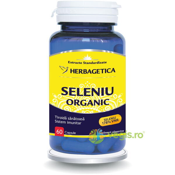 Seleniu Organic 60cps, HERBAGETICA, Capsule, Comprimate, 1, Vegis.ro