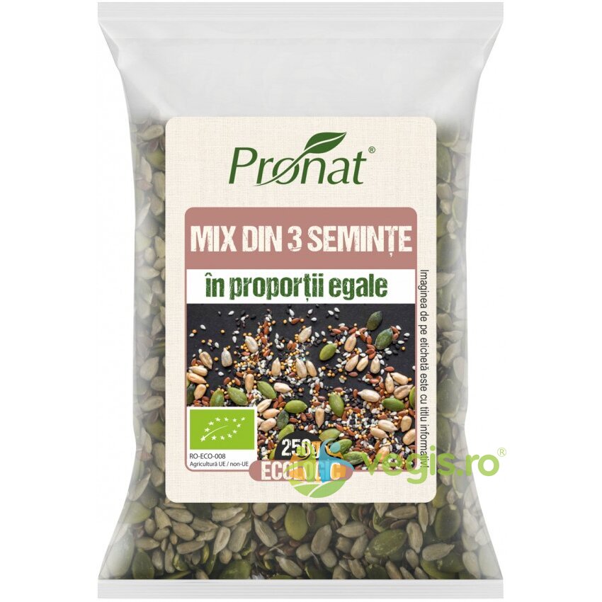 Mix din 3 Seminte in Proportii Egale Ecologic/Bio 250g