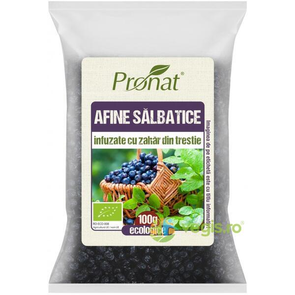 Afine Salbatice Indulcite cu Zahar din Trestie Ecologice/Bio 100g, PRONAT, Fructe uscate, 1, Vegis.ro